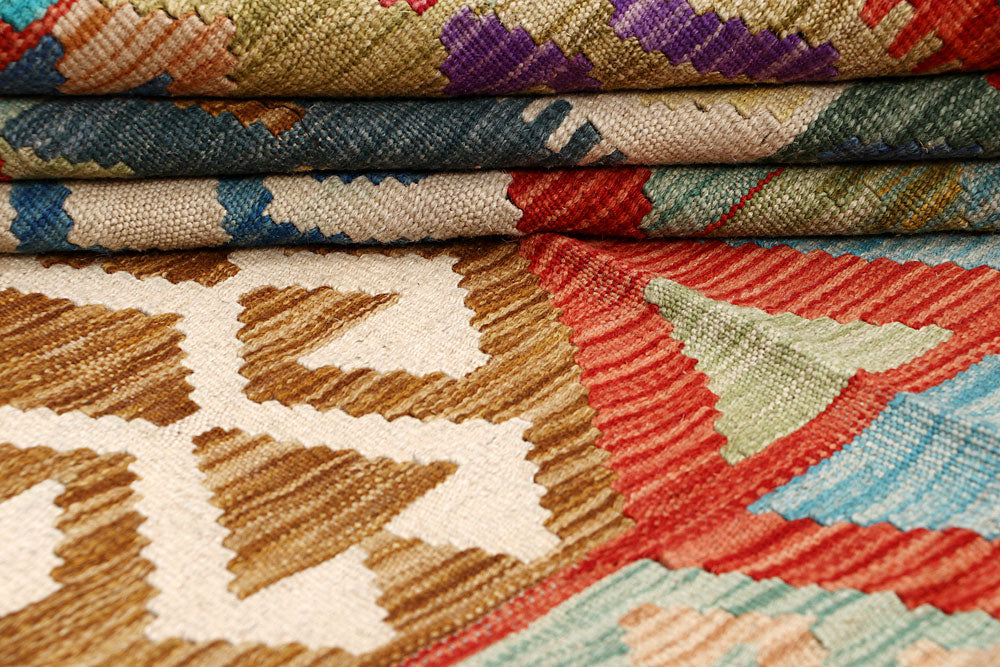 Multi Colored Kilim 6' 8 x 8' 2 - No. 64472 - ALRUG Rug Store