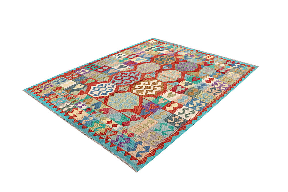 Multi Colored Kilim 6' 8 x 8' 2 - No. 64472 - ALRUG Rug Store