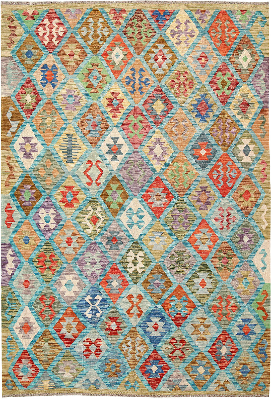 Multi Colored Kilim 6' 8 x 9' 8 - No. 64473 - ALRUG Rug Store