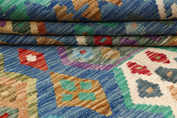 Multi Colored Kilim 6' 7 x 9' 9 - No. 64474 - ALRUG Rug Store