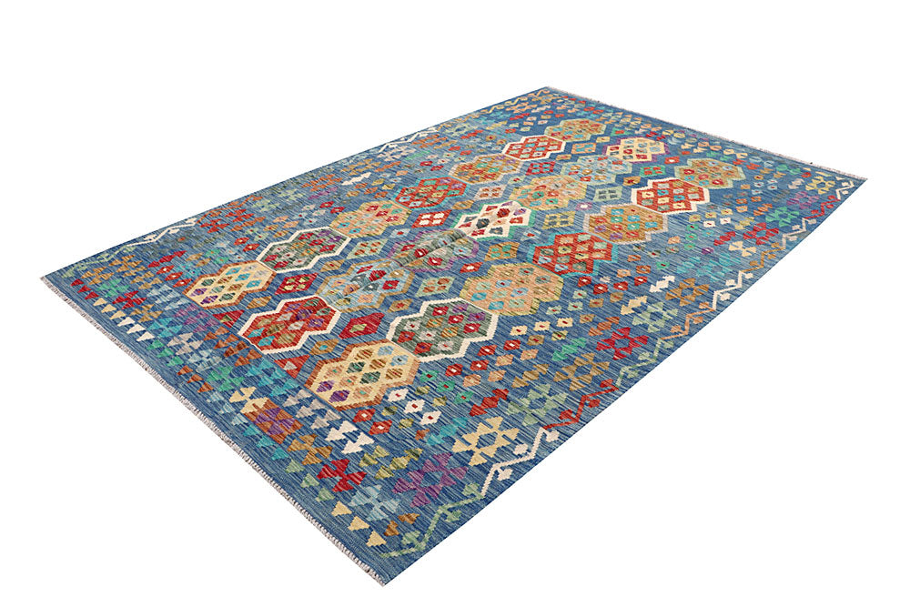 Multi Colored Kilim 6' 7 x 9' 9 - No. 64474 - ALRUG Rug Store