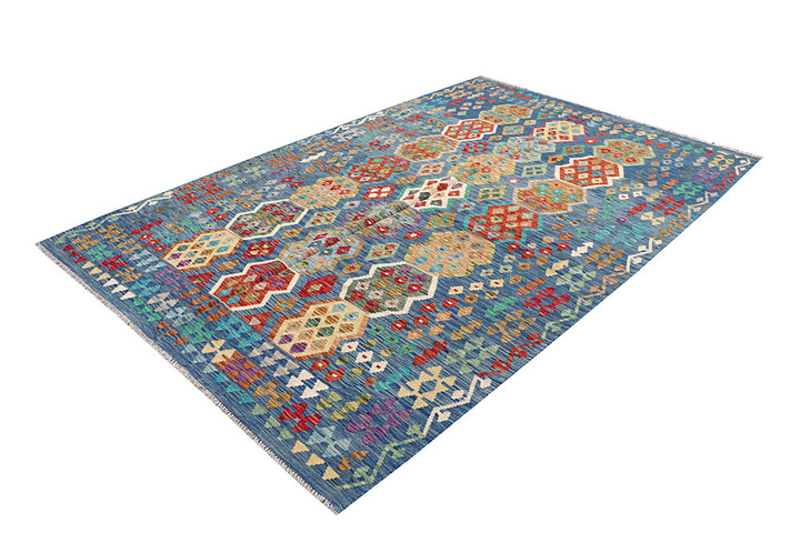 Multi Colored Kilim 6' 7 x 9' 9 - No. 64474 - ALRUG Rug Store