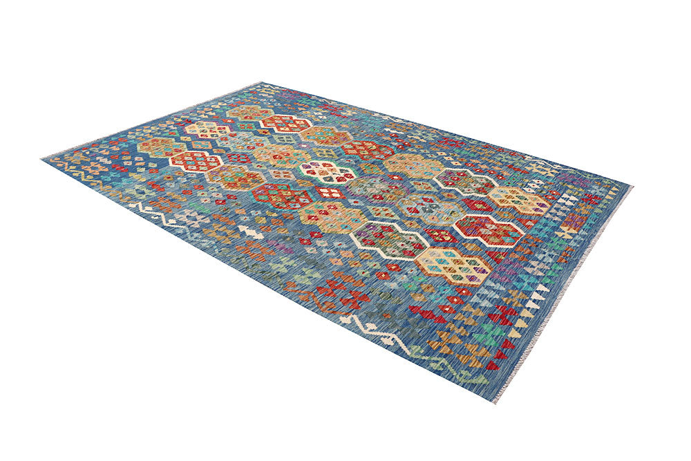 Multi Colored Kilim 6' 7 x 9' 9 - No. 64474 - ALRUG Rug Store