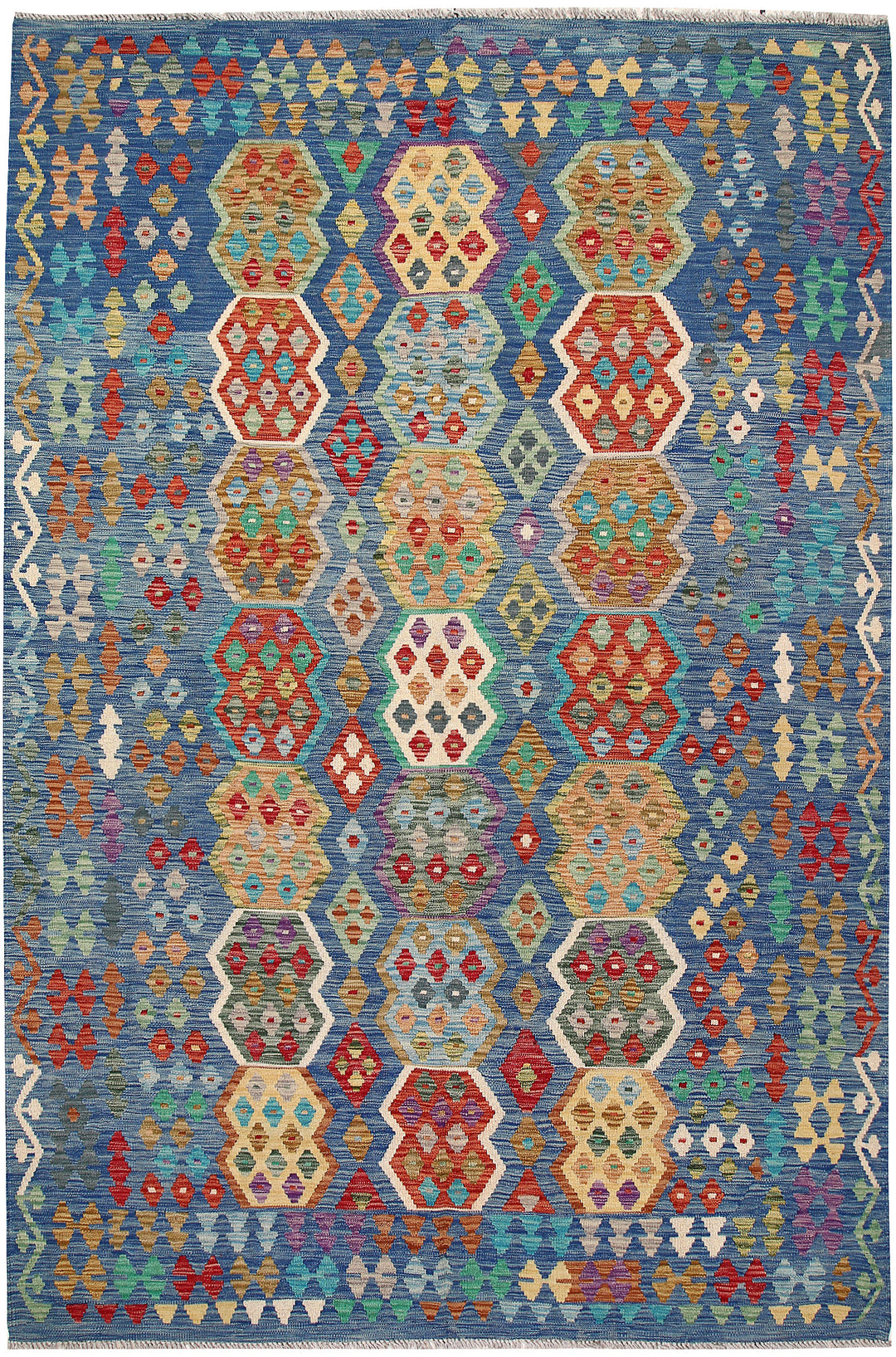 Multi Colored Kilim 6' 7 x 9' 9 - No. 64474 - ALRUG Rug Store