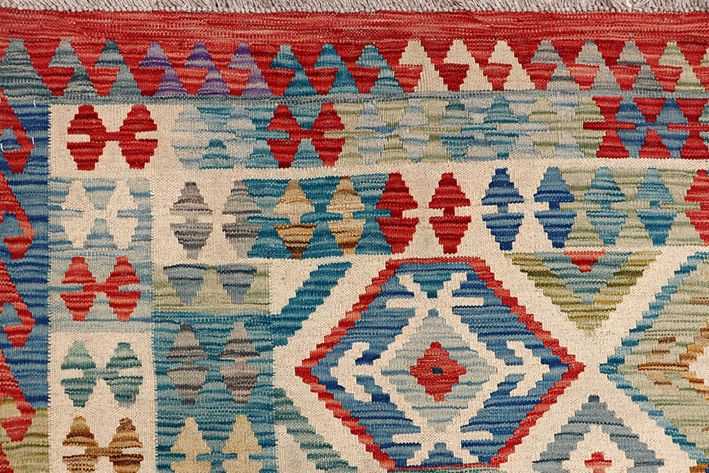 Multi Colored Kilim 6' 4 x 9' 5 - No. 64476 - ALRUG Rug Store