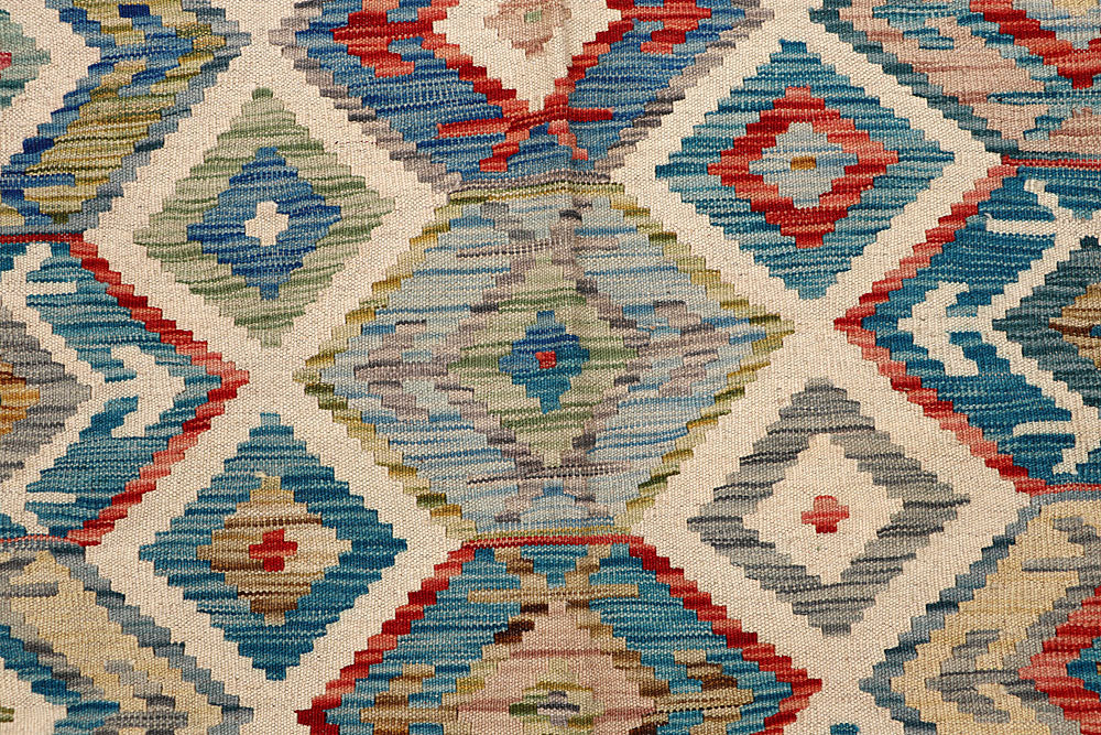Multi Colored Kilim 6' 4 x 9' 5 - No. 64476 - ALRUG Rug Store