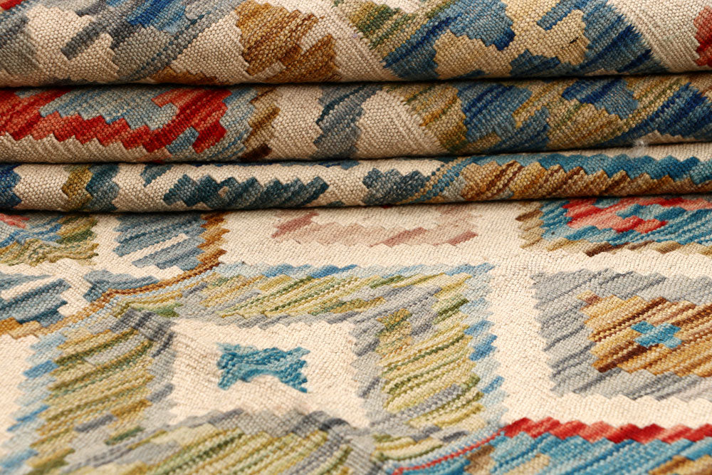 Multi Colored Kilim 6' 4 x 9' 5 - No. 64476 - ALRUG Rug Store