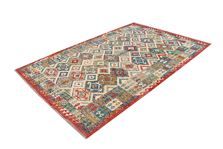 Multi Colored Kilim 6' 4 x 9' 5 - No. 64476 - ALRUG Rug Store