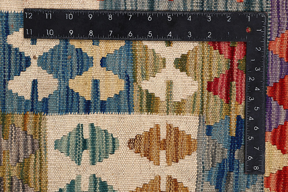 Multi Colored Kilim 6' 4 x 9' 5 - No. 64476 - ALRUG Rug Store