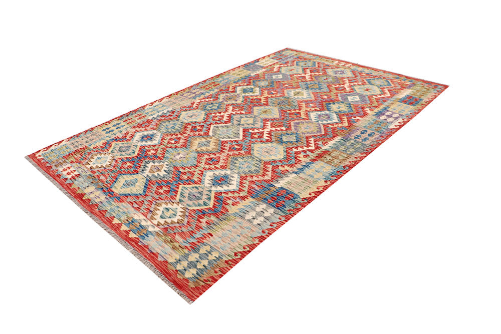 Multi Colored Kilim 6' 1 x 9' 1 - No. 64477 - ALRUG Rug Store