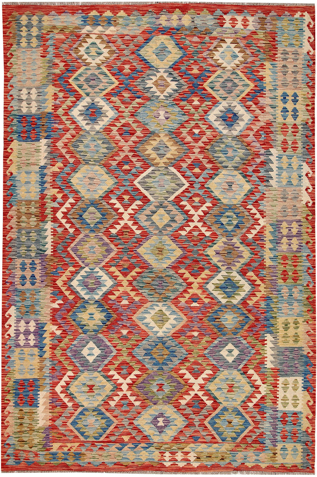 Multi Colored Kilim 6' 1 x 9' 1 - No. 64477 - ALRUG Rug Store