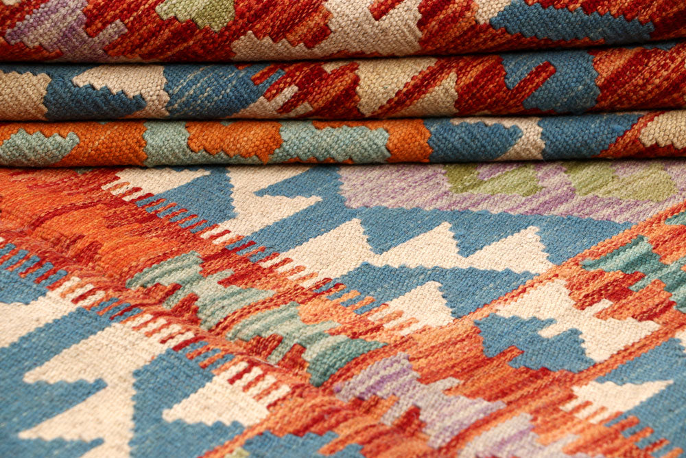 Multi Colored Kilim 6' 9 x 8' 1 - No. 64478 - ALRUG Rug Store