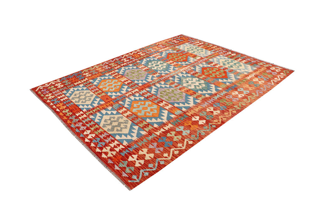 Multi Colored Kilim 6' 9 x 8' 1 - No. 64478 - ALRUG Rug Store