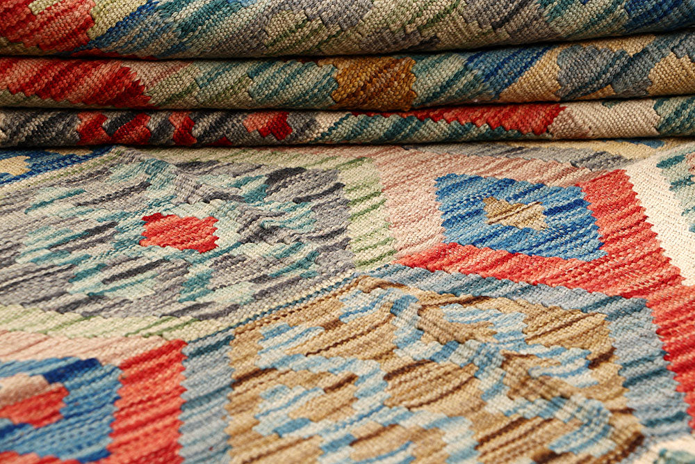 Multi Colored Kilim 6' 3 x 9' - No. 64480 - ALRUG Rug Store