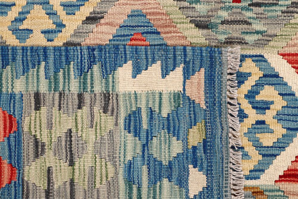 Multi Colored Kilim 6' 3 x 9' - No. 64480 - ALRUG Rug Store