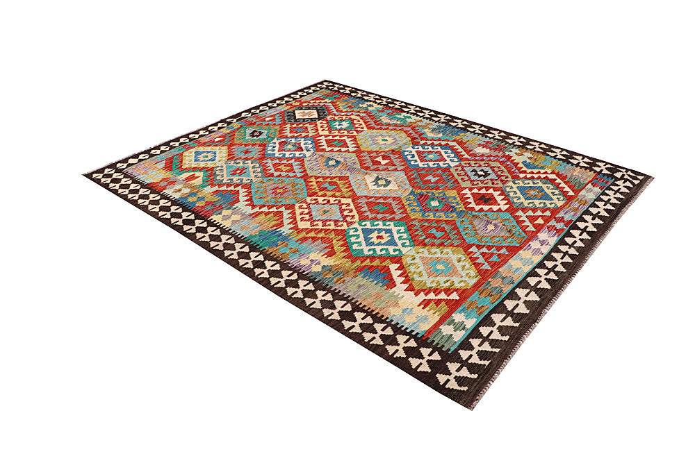Multi Colored Kilim 6' 8 x 8' - No. 64482 - ALRUG Rug Store