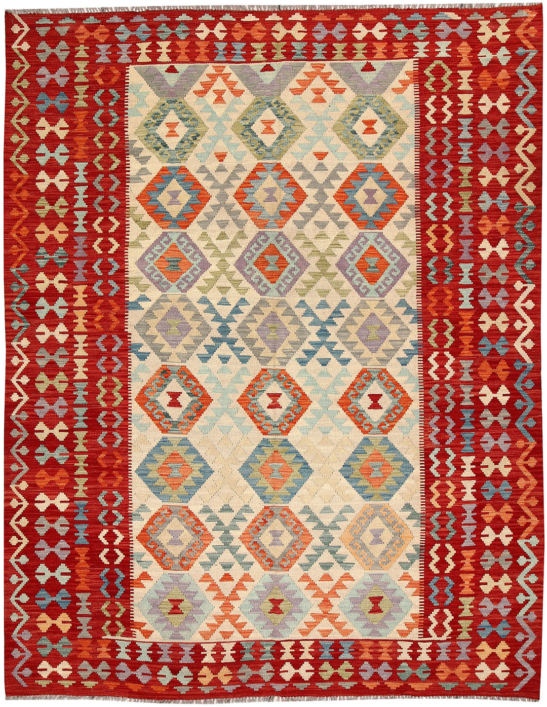 Multi Colored Kilim 6' 8 x 8' - No. 64483 - ALRUG Rug Store