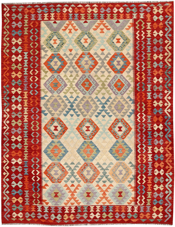 Multi Colored Kilim 6' 8 x 8' - No. 64483 - ALRUG Rug Store