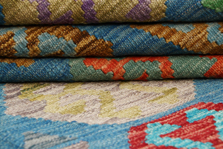 Multi Colored Kilim 6' 9 x 9' 7 - No. 64484 - ALRUG Rug Store