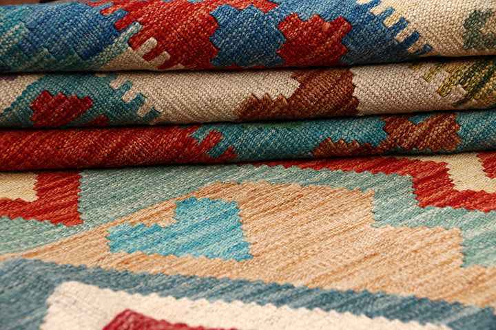 Multi Colored Kilim 6' 9 x 10' - No. 64485 - ALRUG Rug Store