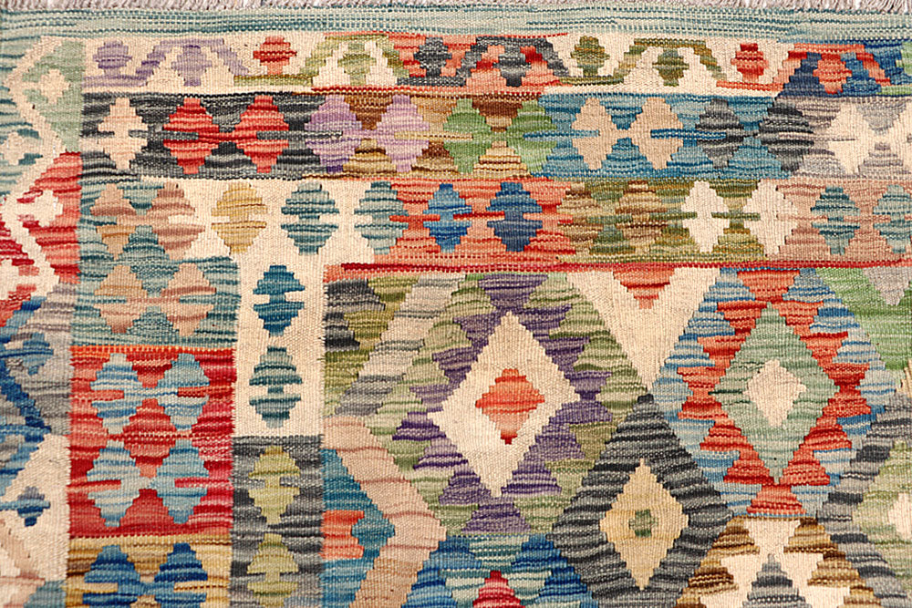 Multi Colored Kilim 6' 3 x 9' 1 - No. 64486 - ALRUG Rug Store