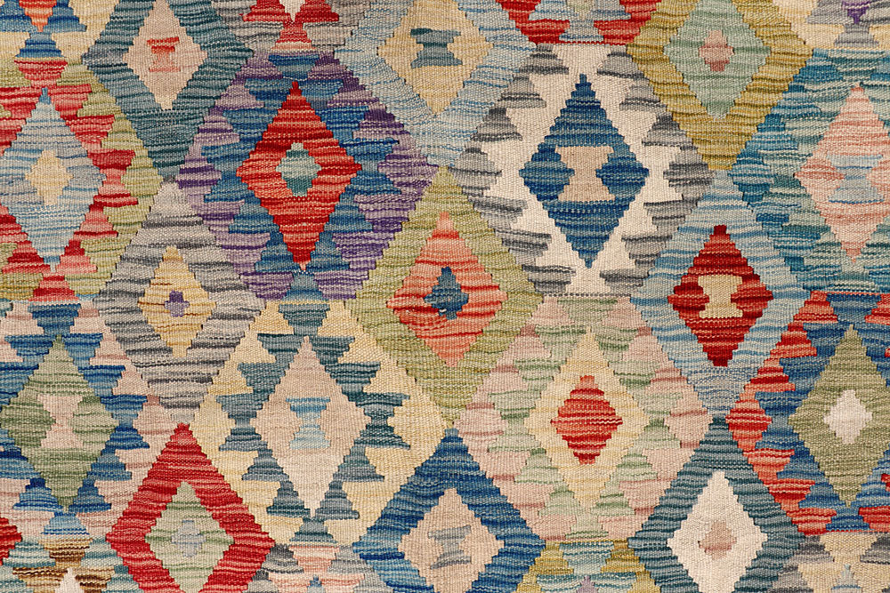 Multi Colored Kilim 6' 3 x 9' 1 - No. 64486 - ALRUG Rug Store