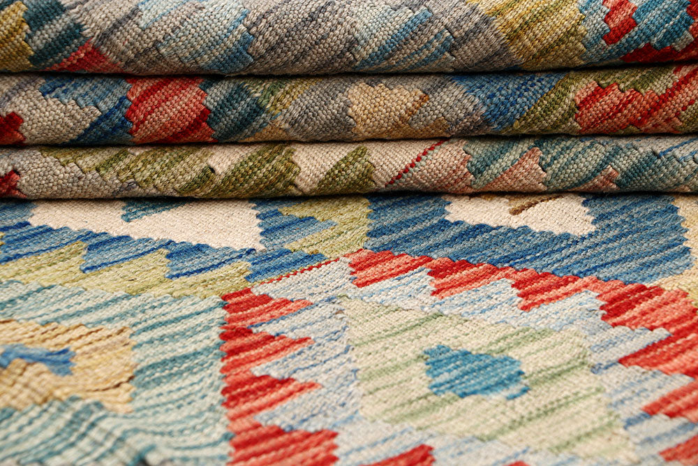 Multi Colored Kilim 6' 3 x 9' 1 - No. 64486 - ALRUG Rug Store