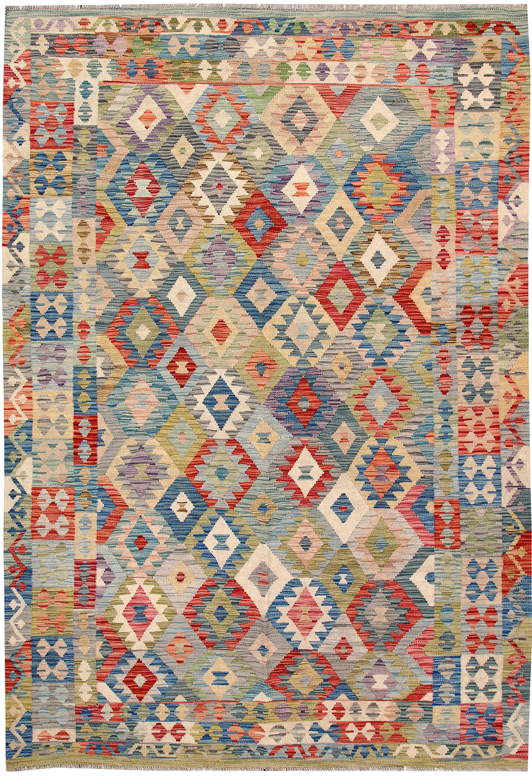 Multi Colored Kilim 6' 3 x 9' 1 - No. 64486 - ALRUG Rug Store
