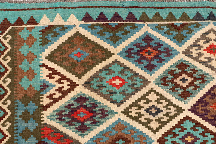 Multi Colored Kilim 6' 5 x 9' 9 - No. 64487 - ALRUG Rug Store