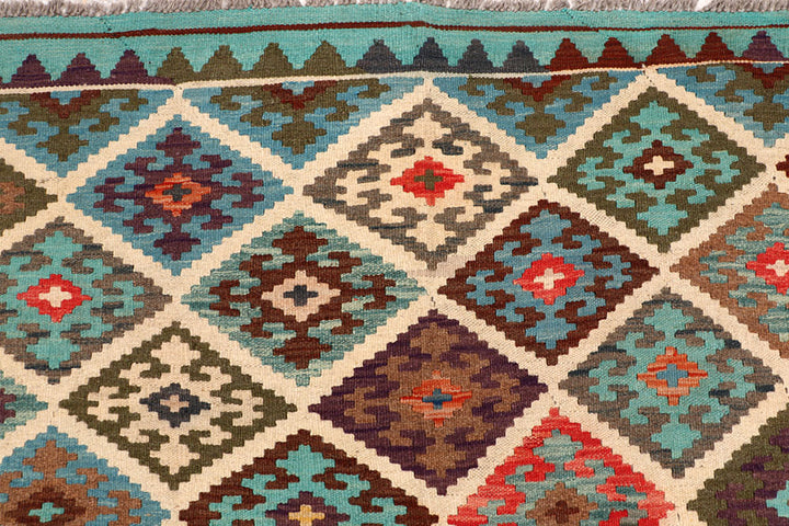 Multi Colored Kilim 6' 5 x 9' 9 - No. 64487 - ALRUG Rug Store