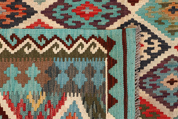 Multi Colored Kilim 6' 5 x 9' 9 - No. 64487 - ALRUG Rug Store