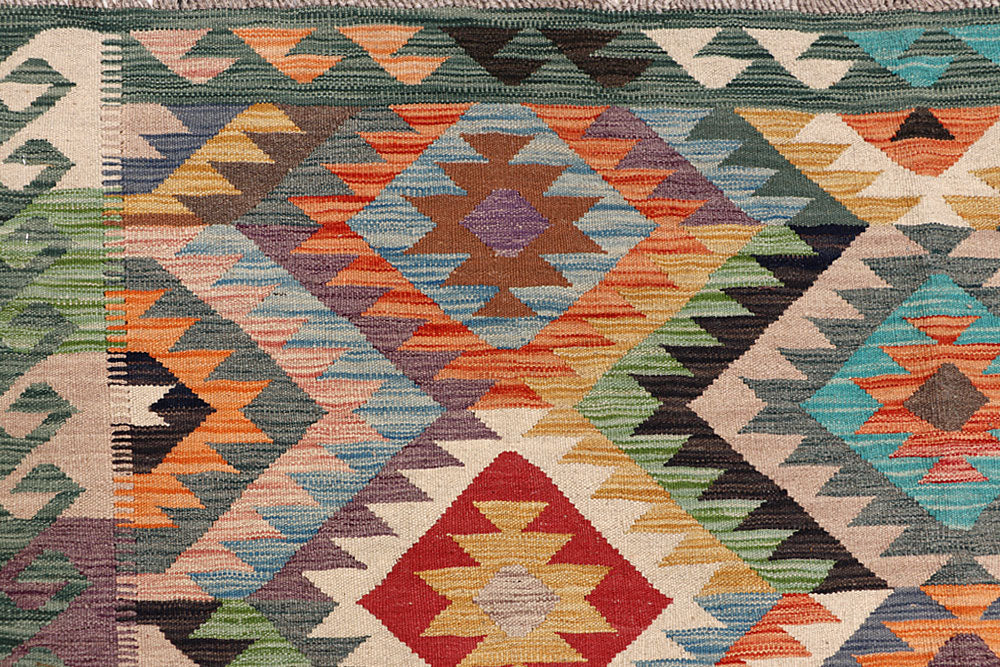 Multi Colored Kilim 5' 11 x 9' 1 - No. 64488 - ALRUG Rug Store