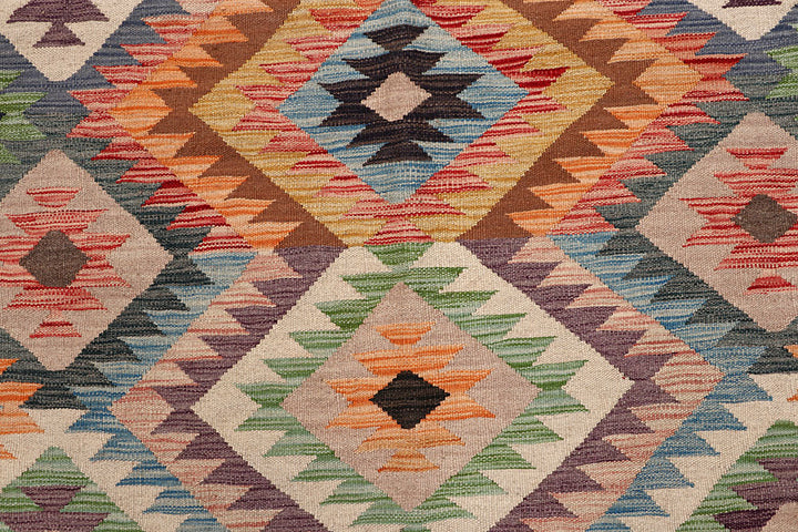 Multi Colored Kilim 5' 11 x 9' 1 - No. 64488 - ALRUG Rug Store
