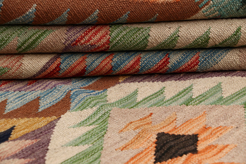 Multi Colored Kilim 5' 11 x 9' 1 - No. 64488 - ALRUG Rug Store