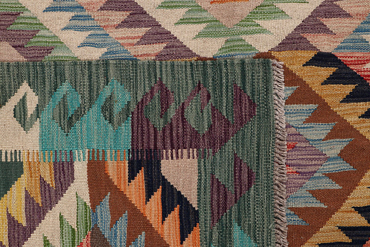 Multi Colored Kilim 5' 11 x 9' 1 - No. 64488 - ALRUG Rug Store