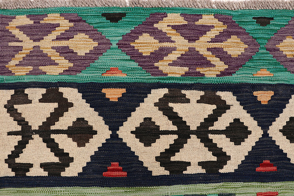 Multi Colored Kilim 6' 7 x 9' 11 - No. 64489 - ALRUG Rug Store