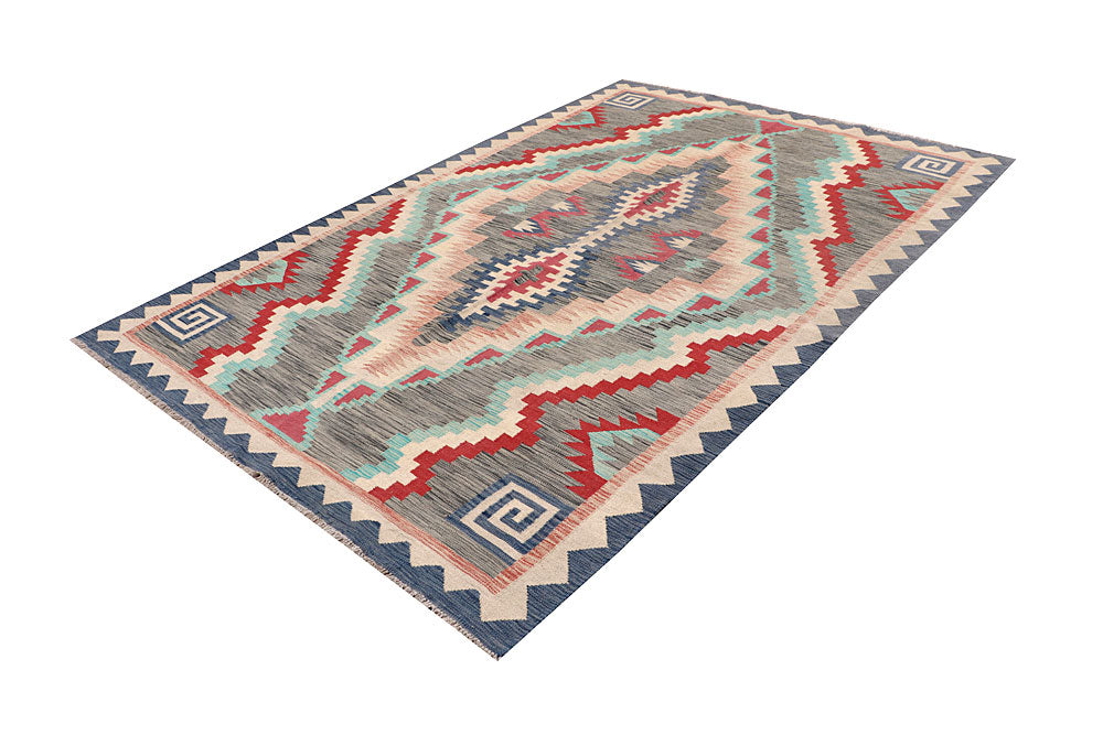 Multi Colored Kilim 6' x 8' 11 - No. 64490 - ALRUG Rug Store