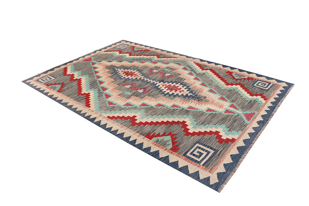 Multi Colored Kilim 6' x 8' 11 - No. 64490 - ALRUG Rug Store