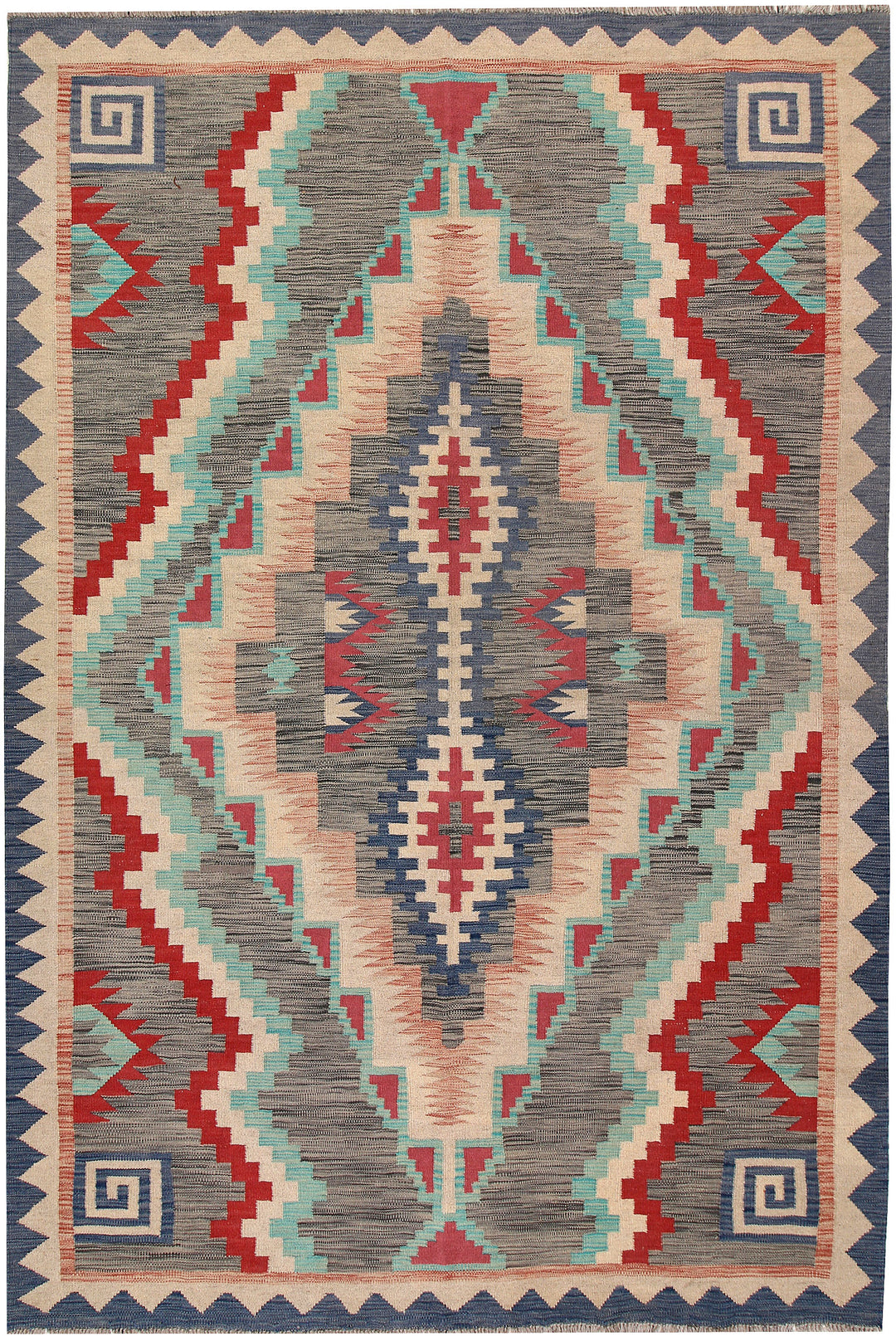 Multi Colored Kilim 6' x 8' 11 - No. 64490 - ALRUG Rug Store