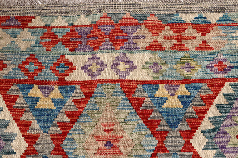 Multi Colored Kilim 6' 3 x 9' 3 - No. 64491 - ALRUG Rug Store