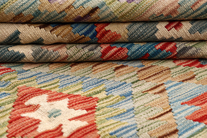 Multi Colored Kilim 6' 3 x 9' 3 - No. 64491 - ALRUG Rug Store