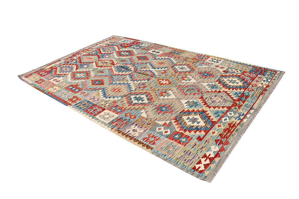 Multi Colored Kilim 6' 3 x 9' 3 - No. 64491 - ALRUG Rug Store