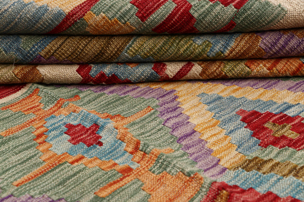 Multi Colored Kilim 6' 8 x 9' 6 - No. 64492 - ALRUG Rug Store