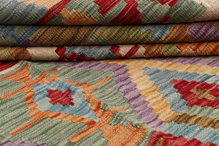 Multi Colored Kilim 6' 8 x 9' 6 - No. 64492 - ALRUG Rug Store