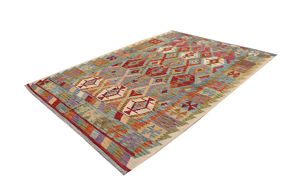 Multi Colored Kilim 6' 8 x 9' 6 - No. 64492 - ALRUG Rug Store