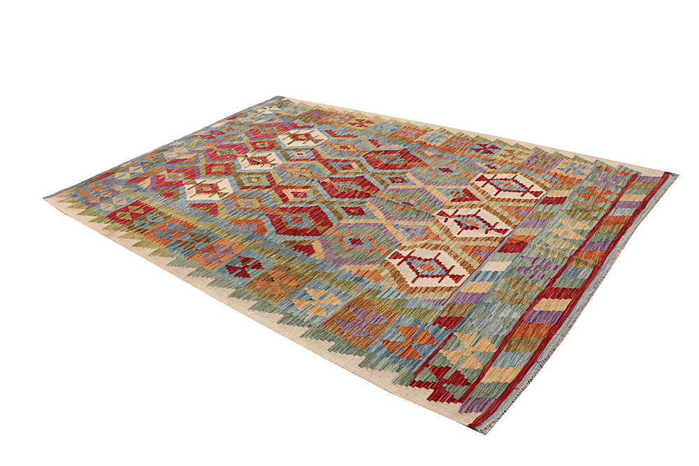 Multi Colored Kilim 6' 8 x 9' 6 - No. 64492 - ALRUG Rug Store