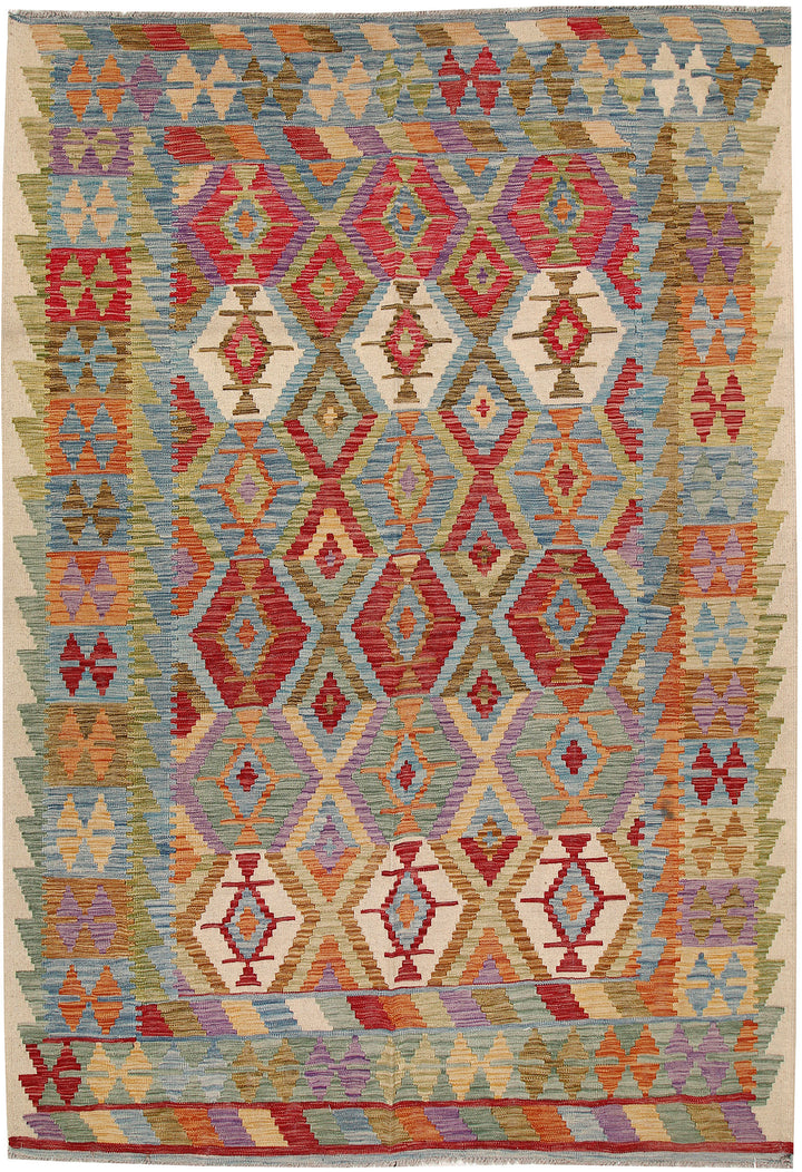 Multi Colored Kilim 6' 8 x 9' 6 - No. 64492 - ALRUG Rug Store