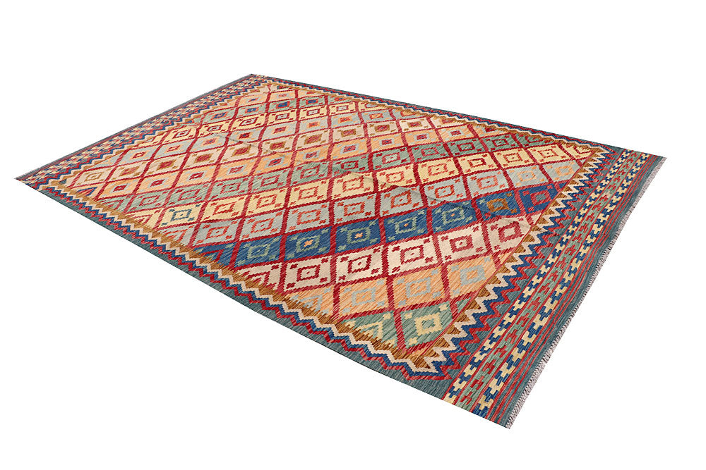 Multi Colored Kilim 6' 7 x 9' 10 - No. 64493 - ALRUG Rug Store