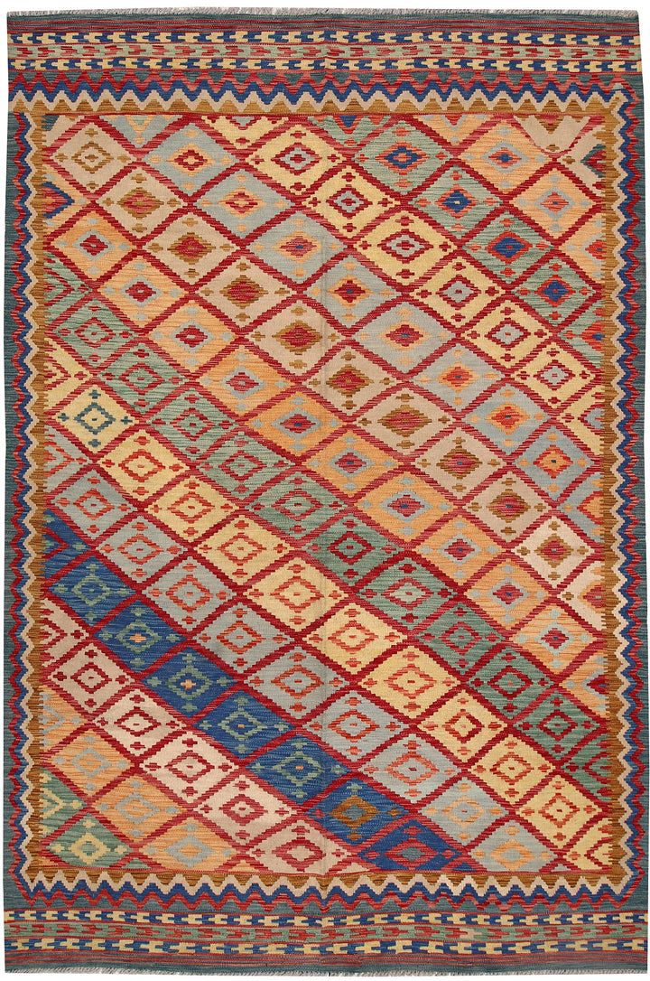 Multi Colored Kilim 6' 7 x 9' 10 - No. 64493 - ALRUG Rug Store