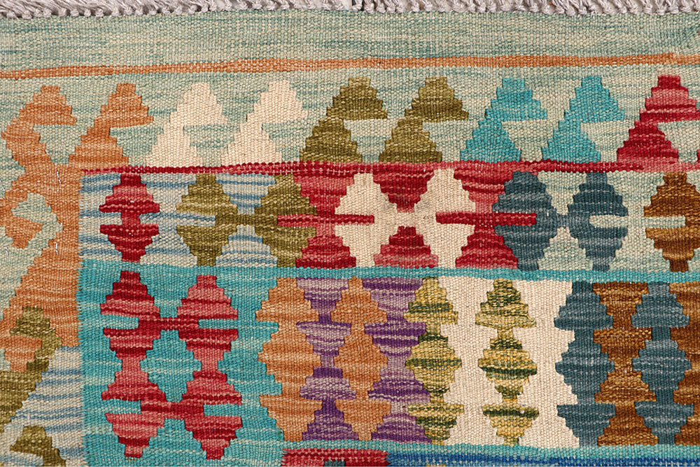 Multi Colored Kilim 6' 7 x 9' 11 - No. 64494 - ALRUG Rug Store